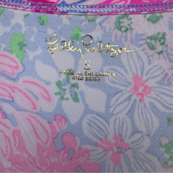 Lilly Pulitzer PJ Knit Henley Long Sleeve Top Pink and Blue Floral Size Small - Picture 3 of 7